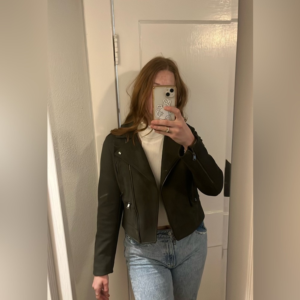 Green Suede MOTO Jacket